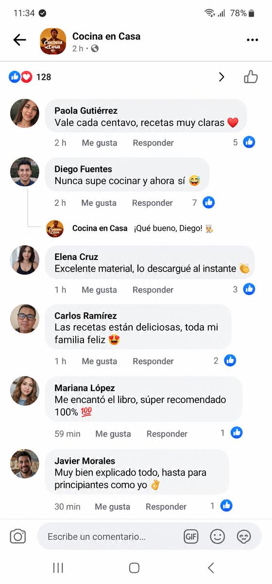 Capturas de comentarios de clientes en redes sociales 3